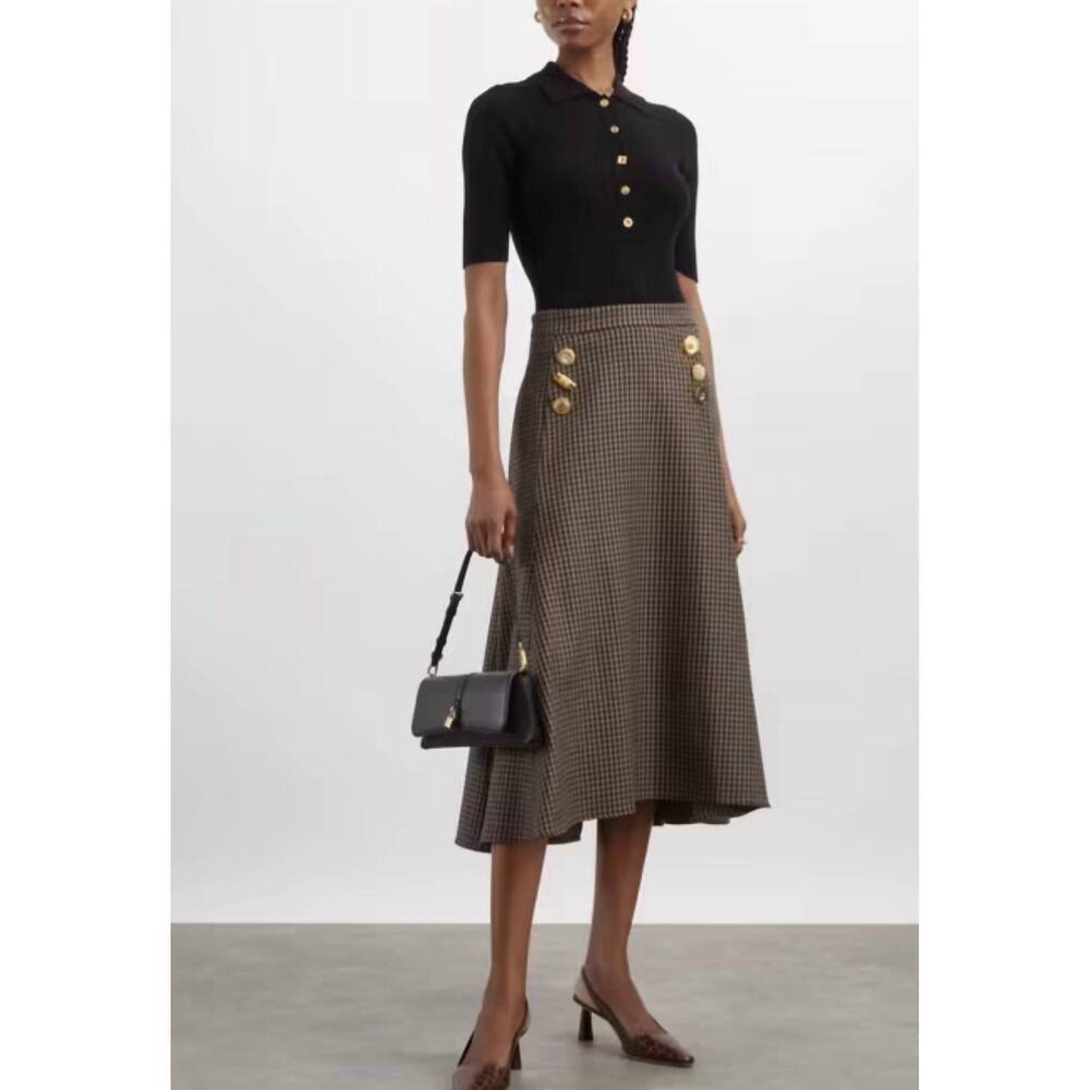 NEW FRANCOISE gia skirt in tweed brown